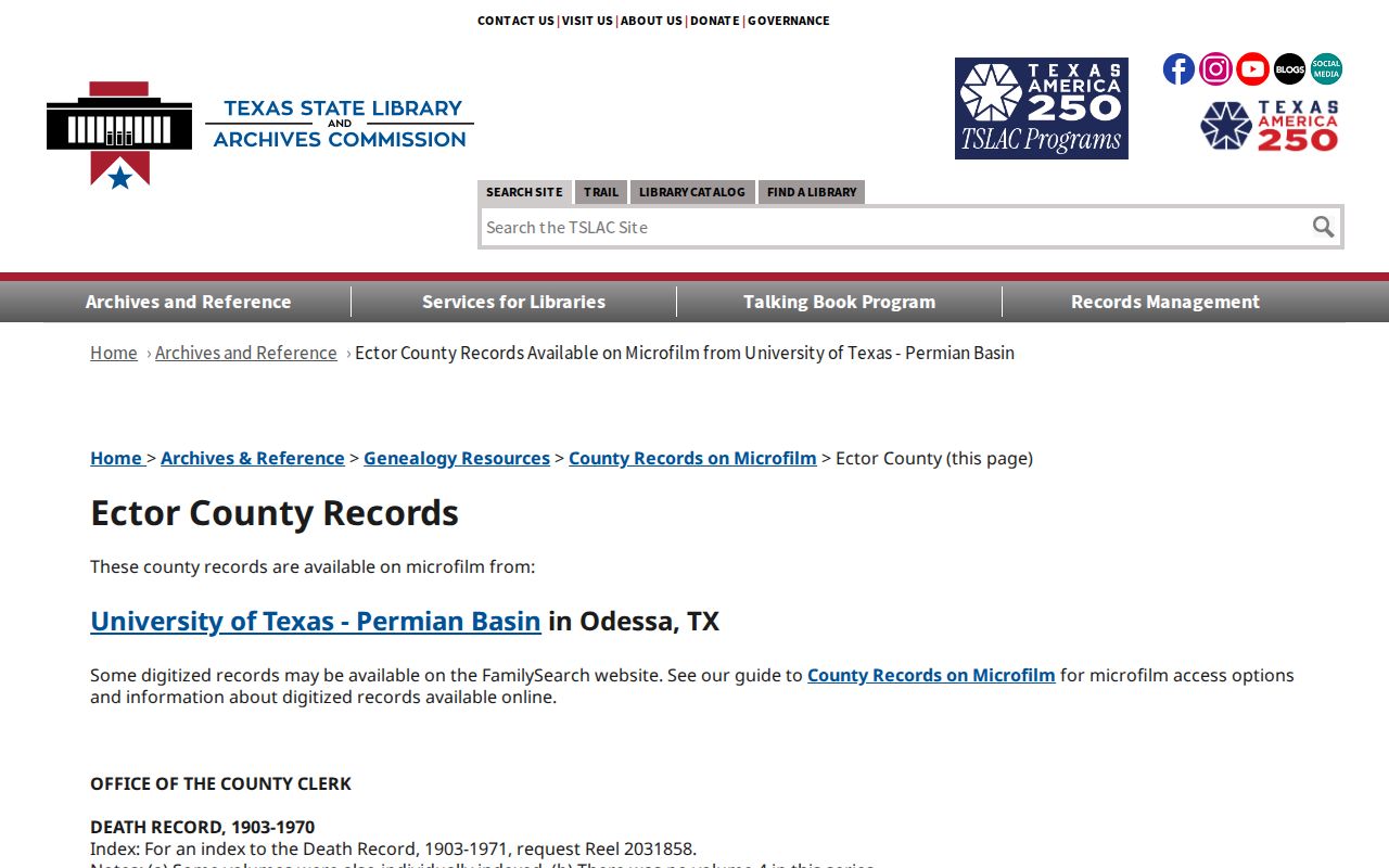 Odessa city directory companion research in Ector County microfilm holdings