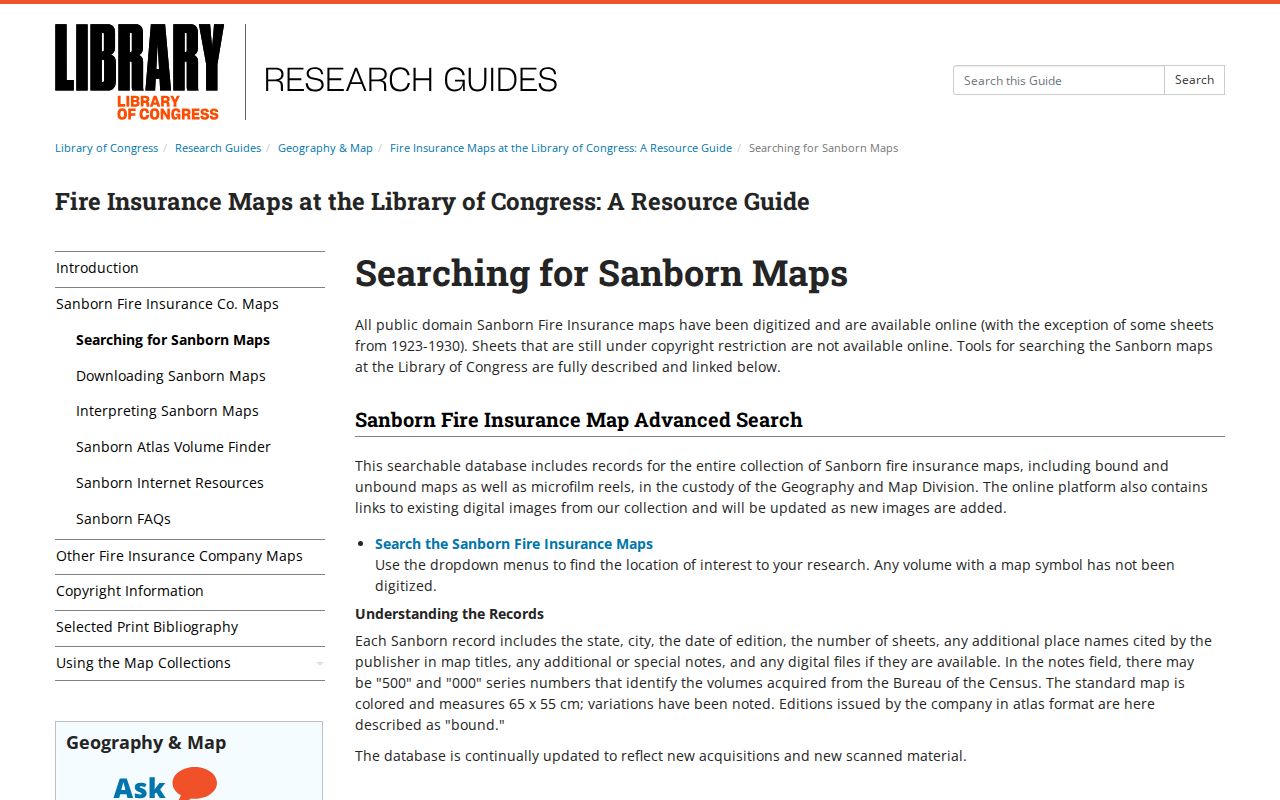 Odessa previous residents Sanborn map search fields